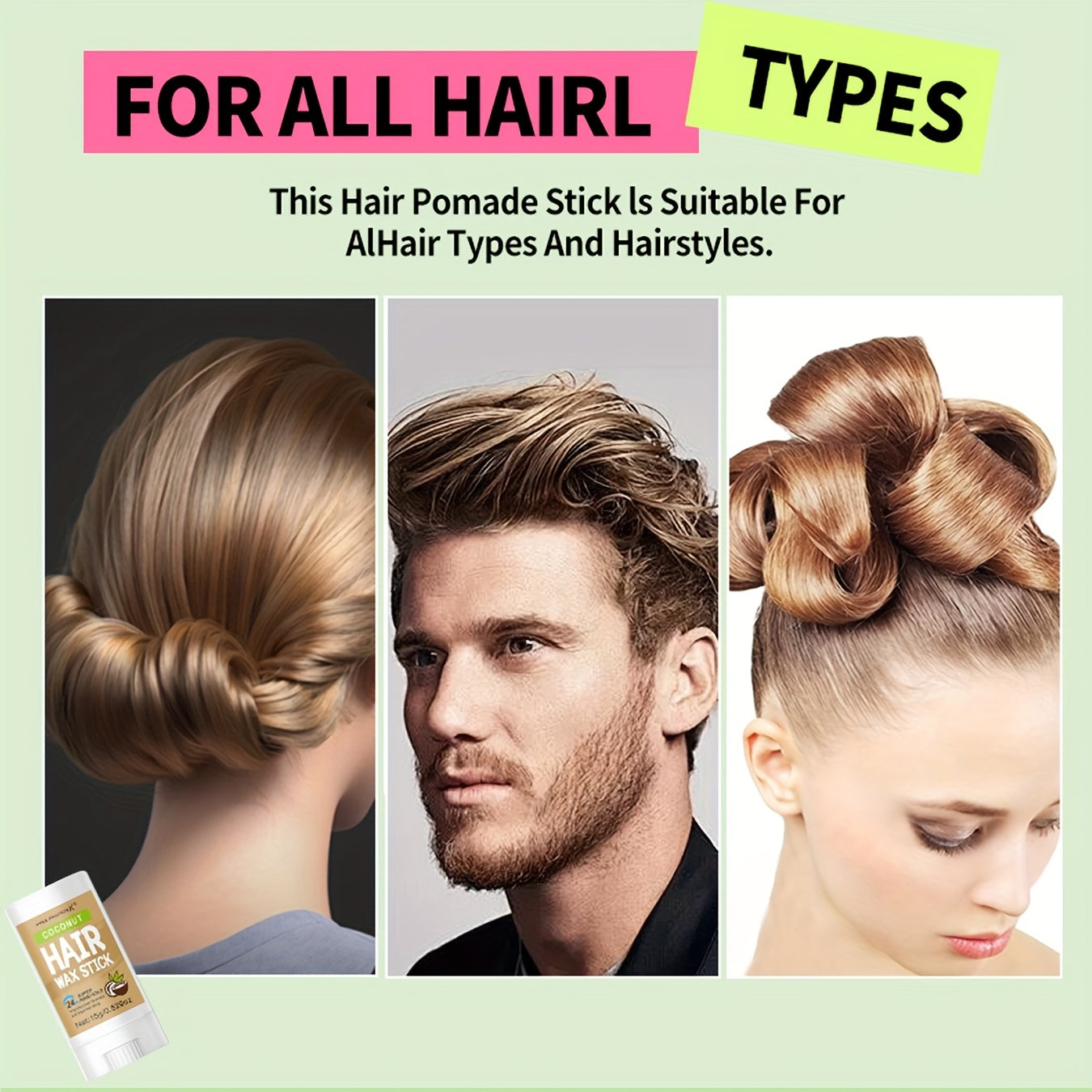 5pcs Hair Wax Stick Set - Fragrance-Free Styling Wax for All Hair Types, Natural Extracted Hair Wax Sticks