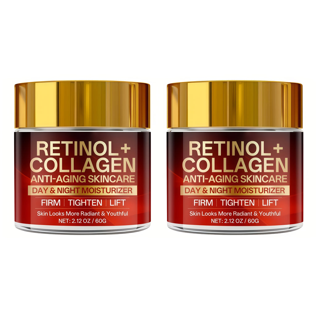 2pcs Morning And Evening Cream, Containing Collagen And Hyaluronic Acid, Deeply Moisturizes The Skin, Suitable for Dry Skin. Facial Moisturizing Cream, Suitable for Day And Night Use, Daily Skincare, Facial Care, Travel Gear, Perfect Gift