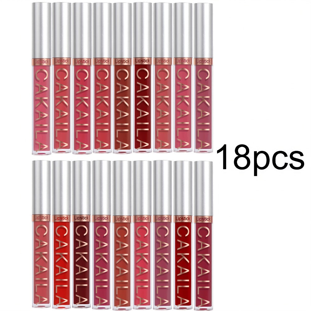 18pcs Long Wear Matte Liquid Lipstick with Smooth And Creamy Texture, Smudge Proof Finish, Moisturizing And Comfortable Wear for All Day Use, Perfect Valentine's Day Gift, Ideal Gift for Women