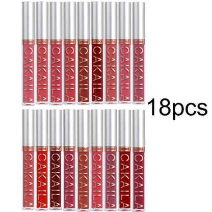 Matte Liquid Lipstick Set 18 Pieces — Long-Wearing Smudge-Proof Formula, Smooth Creamy Texture, Moisturizing All-Day Comfort, Multi-Shade Lip Color Collection for Women
