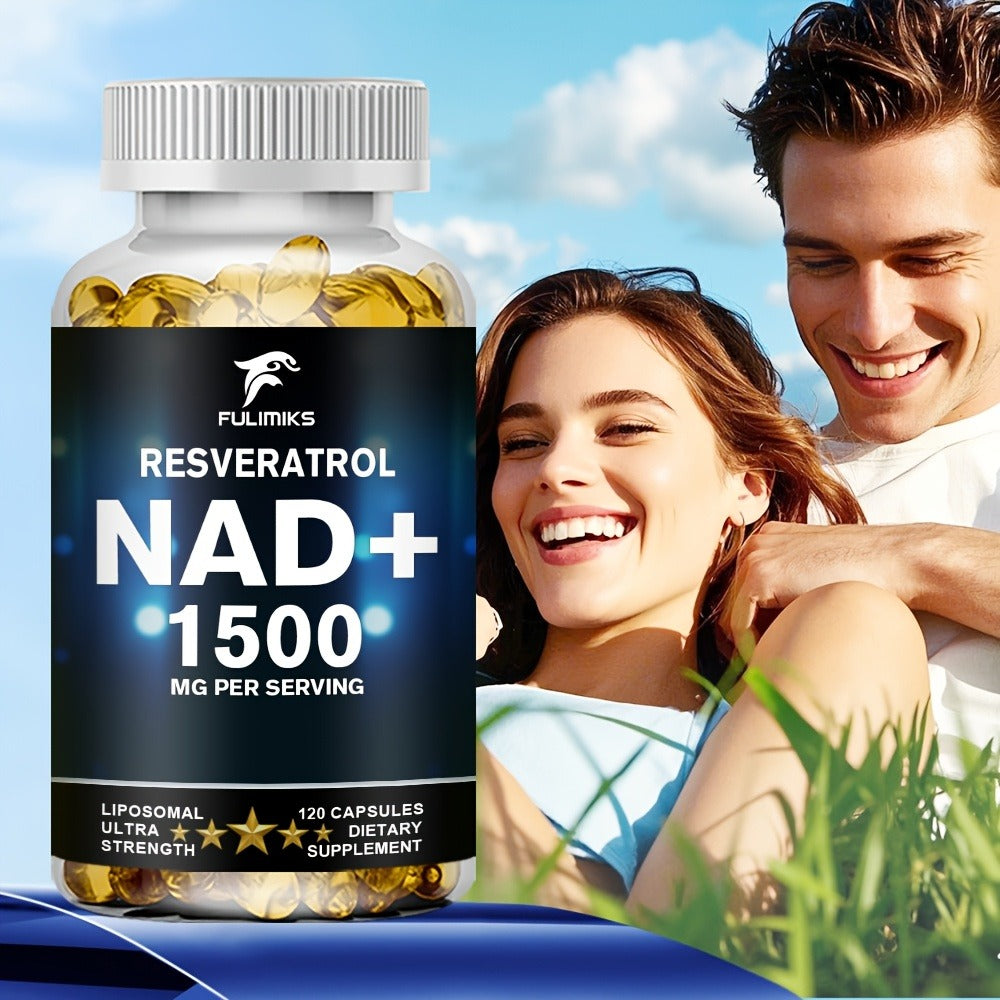 120 NAD+ Supplement Capsules with Resveratrol | Daily Vitality, for Men and Women, Brand: FULIMIKS