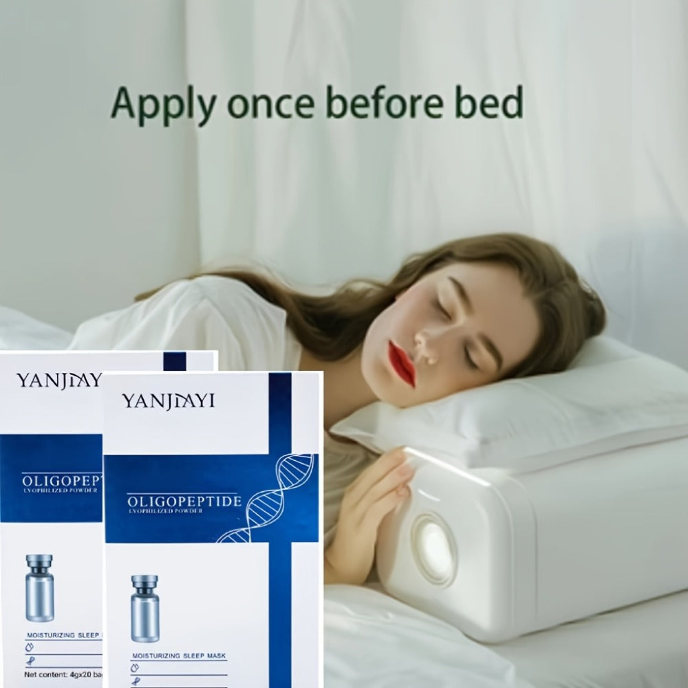 YANJINY Oligopeptide Moisturizing Sleep Mask Gel, Niacinamide & Hyaluronic Acid Enriched Night Serum - Alcohol Free, Scented, Dry Skin Face, Portable Single-Use Packets (Quantity Unspecified)