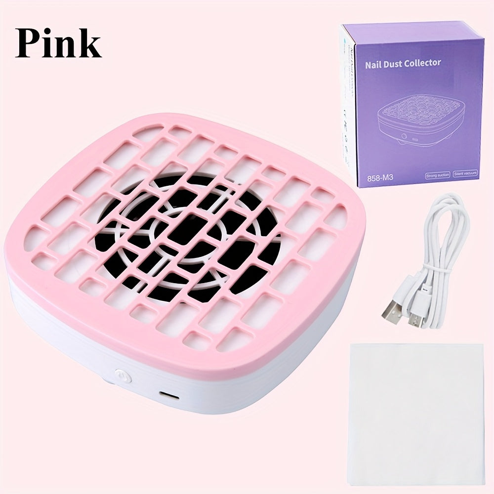 Nail Dust Collector Desktop USB Electric Nail Vacuum Fan Powder Removal Machine for Manicure Nail Drill Salon Home Use White Pink Blue Purple
