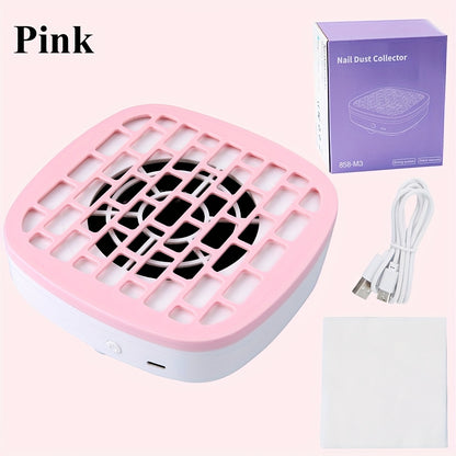 Nail Dust Collector Desktop USB Electric Nail Vacuum Fan Powder Removal Machine for Manicure Nail Drill Salon Home Use White Pink Blue Purple