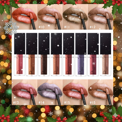 Metallic Lip Gloss High Gloss Long-Lasting Non-Stick Lip Plumper Glossy Lipstick for Women Portable Party Date Daily Makeup Gift 11 Shades