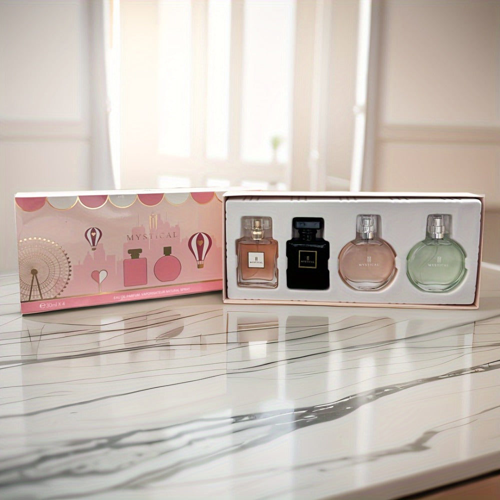 Perfume Gift Set for Women 4 Pieces - Mini Travel Fragrance Set Long Lasting, Unisex Cologne Spray Portable Gift Box for Mother's Day Valentine's Day Birthday 20ml 30ml