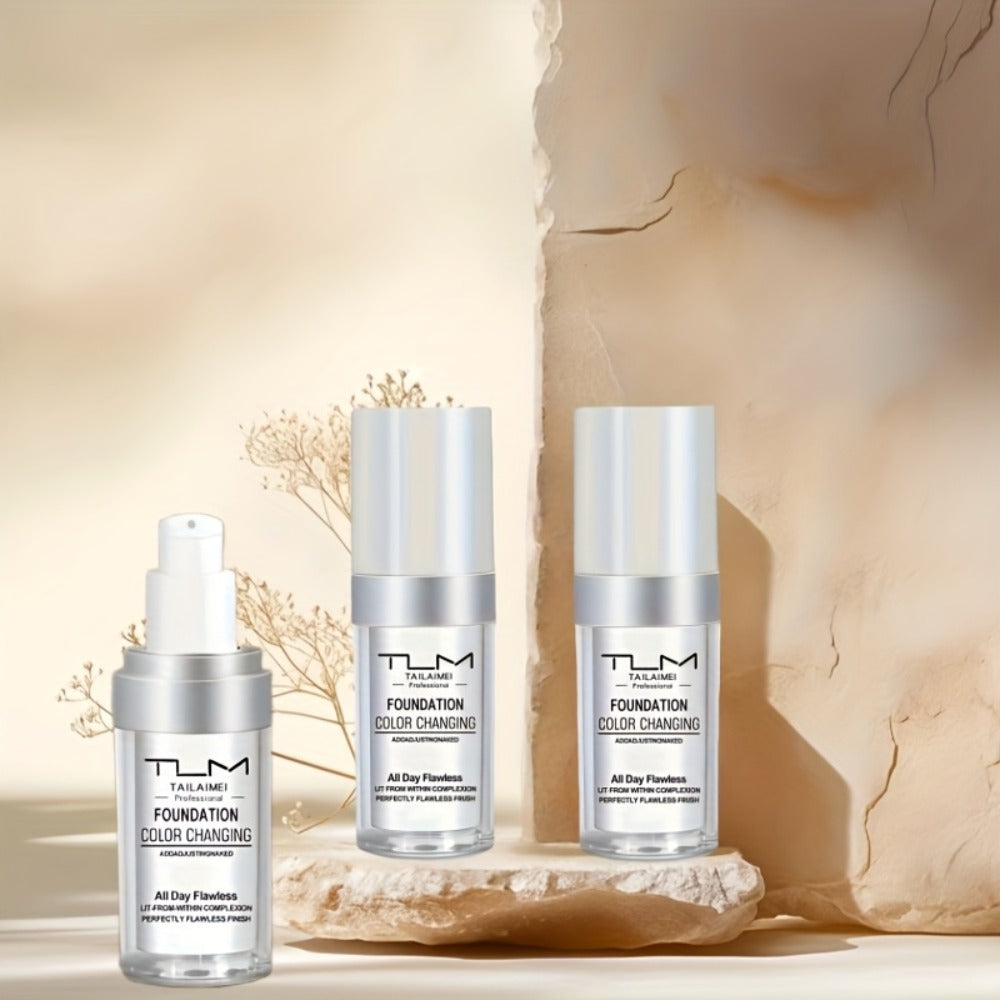 Purchase Two And Receive One at No Cost (3pcs)/Tum TLM Temperature Foundation, Color-Shifting BB Cream Base Makeup, Smooth Application Without Clumps Or Powder Buildup, Perfect End, Great Gift for Mother'S Day And Valentine'S Day
