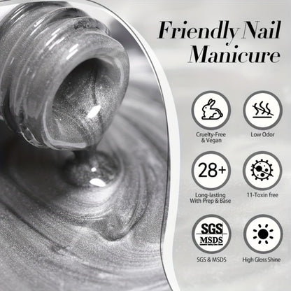 Cat Eye Gel Nail Polish Magnetic Smoky Ash 10ml Semi-Permanent Soak-Off LED Lamp Nail Varnish High Gloss Manicure Art BORN PRETTY