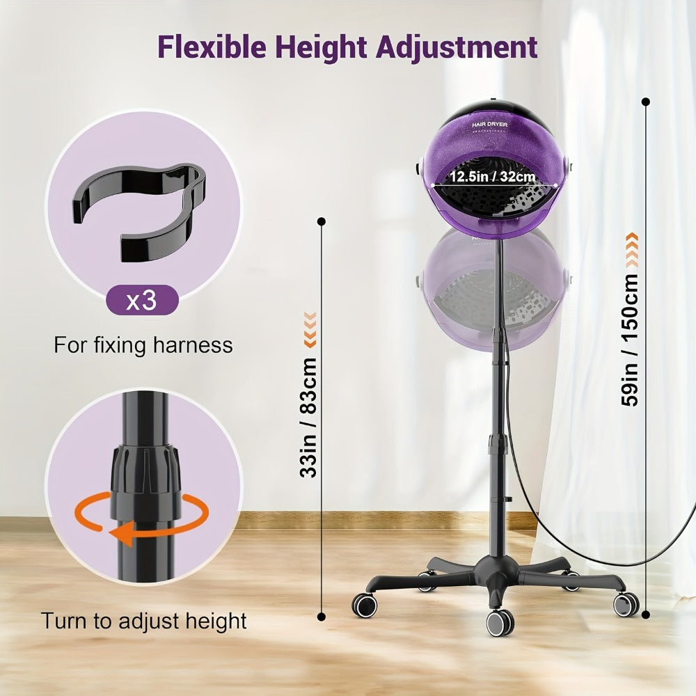 Standing Hair Dryer 1875W Professional Ionic Hooded Hair Dryer