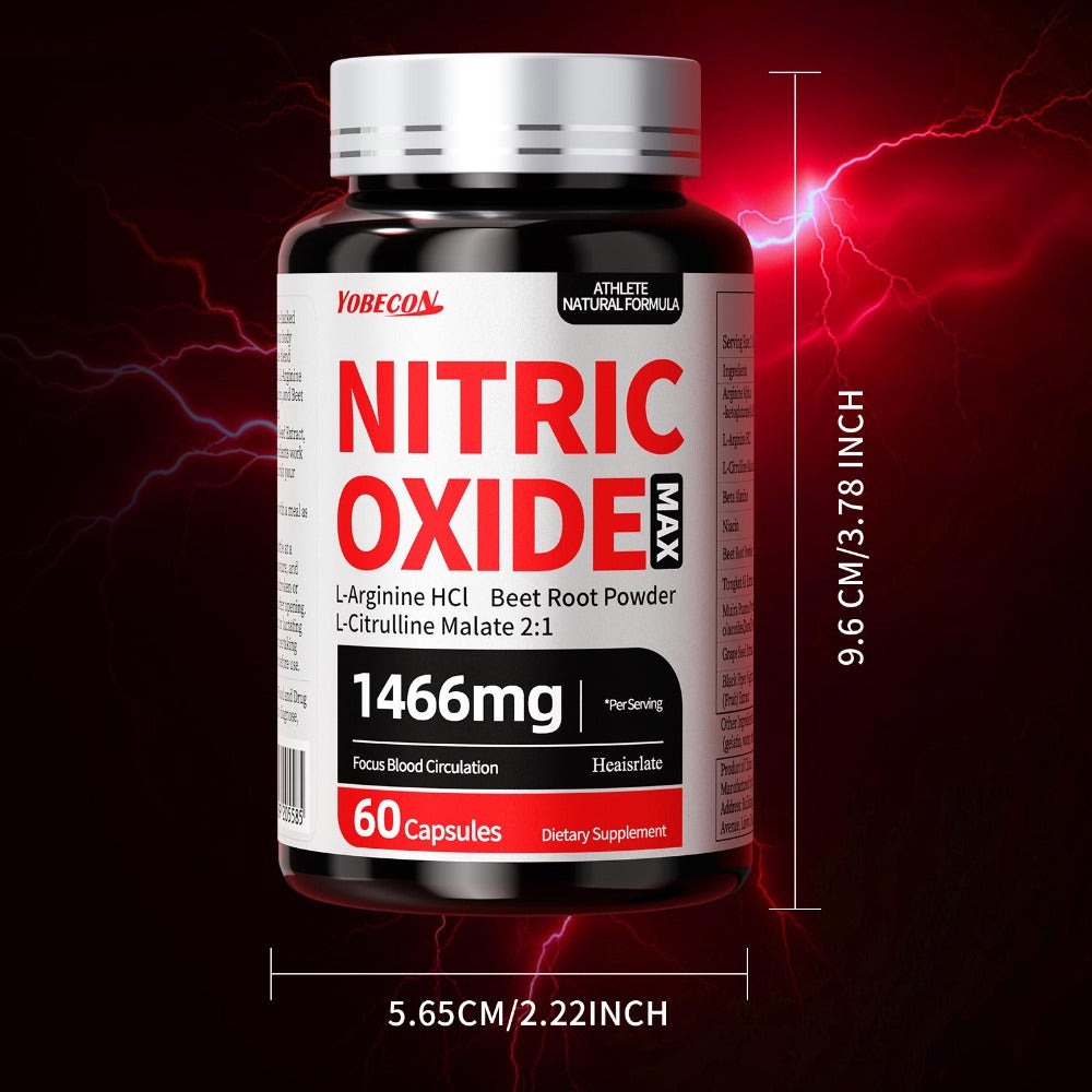 Maximum Load 10-in-1 Nitric Oxide Supplement, Containing 1466 for MG AAKG, L-arginine, L-citrulline, Beetroot, Suitable As A Christmas Gift, Applicable for Office Workers, Fitness Enthusiasts, Adults, Men And Women