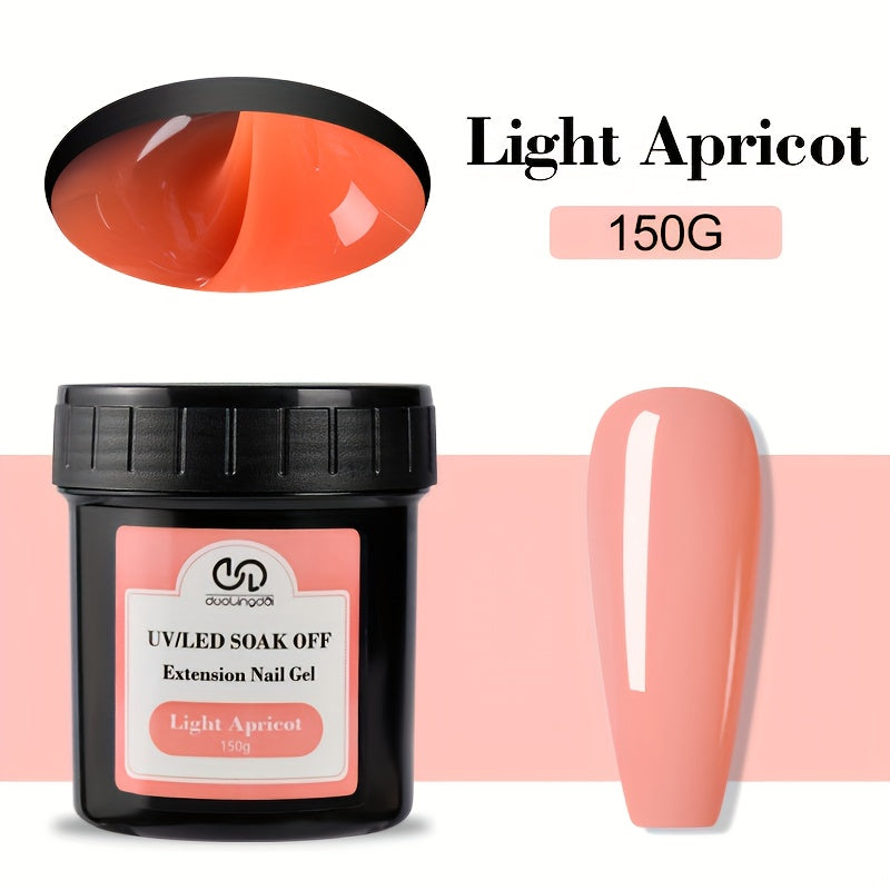 Builder Gel Nail Kit /LED Nail Extension Gel, Clear White Pink Nude Pink Color Thickening Apex Nail Strengthener Professional Nails Art Manicure Set Salon Home DIY, 150g