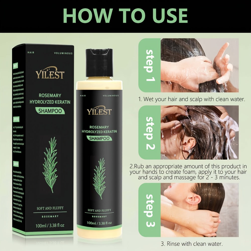 Rosemary Volumizing Shampoo — Enriched with Rosemary Extract, Amino Acids & Plant Squalane for Luxurious, Fuller & Healthier Hair | Moisturizing Formula for All Hair Types