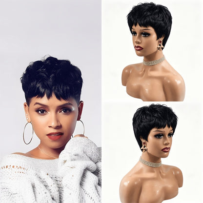 Short Pixie Cut Wig Synthetic Body Wave Heat Resistant for Women Rose Net Cap 4 Inch Multi Color Black Brown Red Blue Purple Green