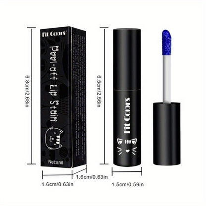 Lip Stain Set 6 Colors Matte Velvet Waterproof Smudge-Proof Long Lasting Lip Gloss Metallic Blue Cobalt Shades Vegan Hypoallergenic All Skin Tones