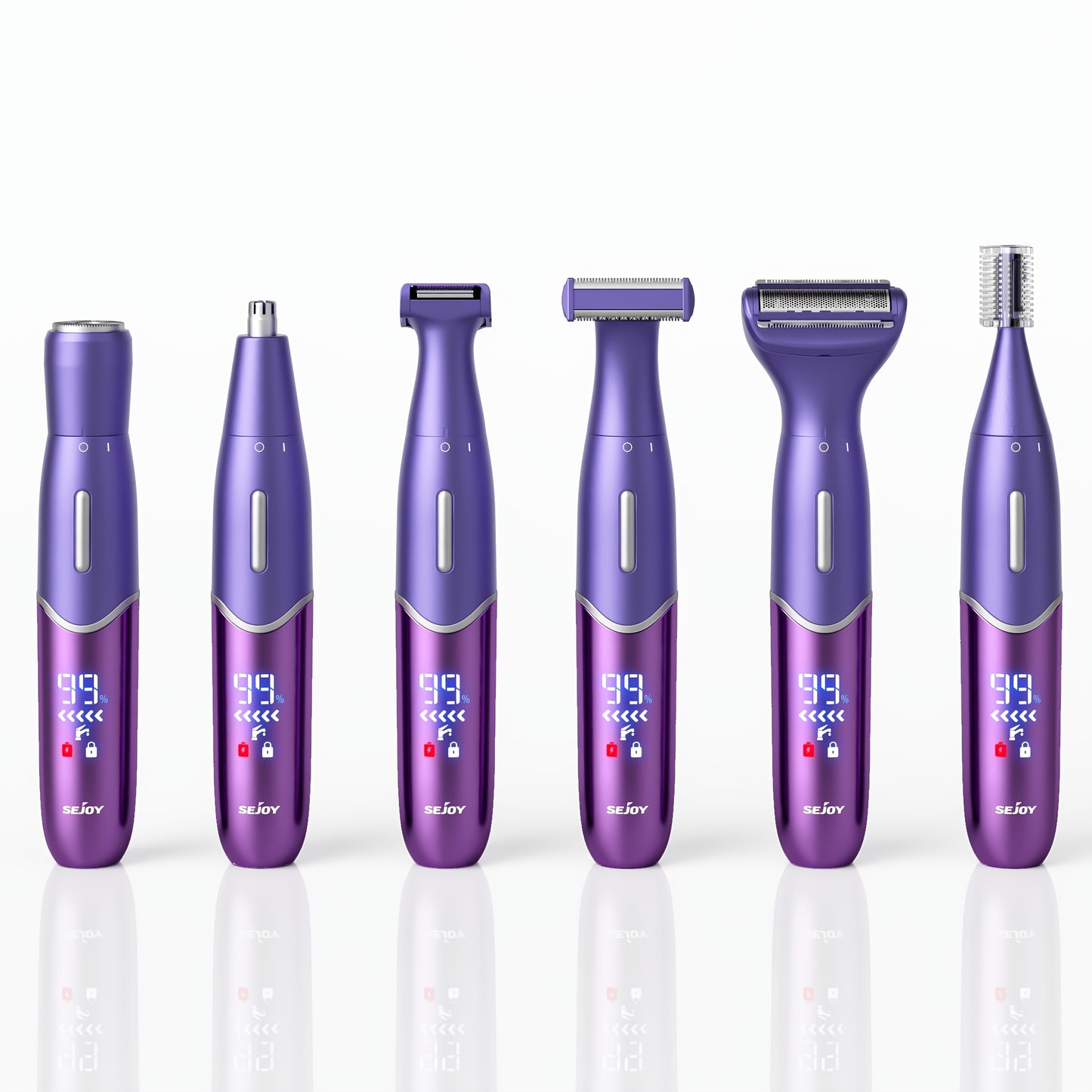 Electric Razor for Women & Men 6-in-1 Bikini Trimmer Hair Remover Kit - Face Eyebrow Nose Arms Legs Pubic Wet Dry Painless Shaver