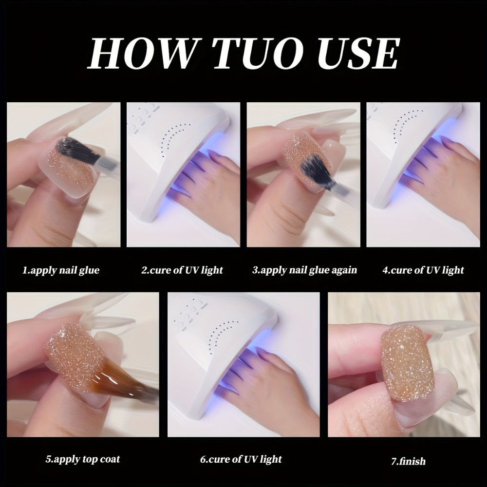 Spring Nail Art 2025 Pastel Sparkling Gel Nails Designs 5Colors Set 0.51oz Nail Gel Polish Soaking LED Nail Gel Salon Female Nail Art Tools Fashion Glamorous Nails Luxury Nail Designs