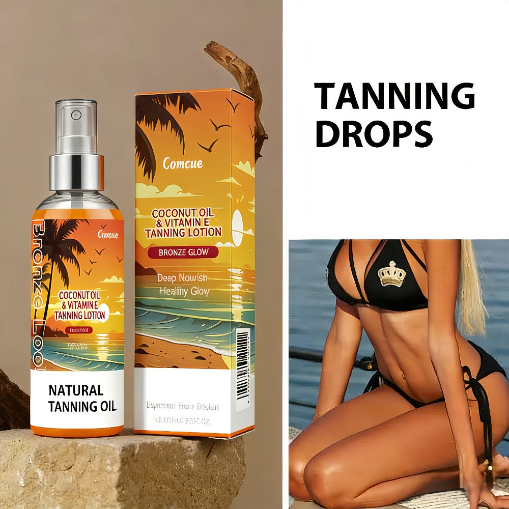 Self Tanning Spray with Coconut Oil 100ml - Sunless Tanner for Natural Bronze Glow Sun-Kissed Complexion Indoor Self Tan Spray Hydrating Nourishing Portable Bottle for Women Men