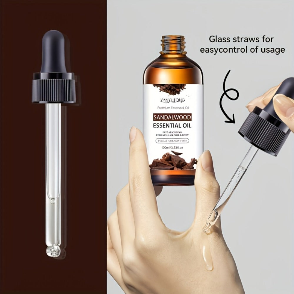 Sandalwood Essential Oil for Hair & Skin Care — Moisturizing Aromatherapy Oil for Massage, Diffuser & Shower, All Skin & Hair Types, Available in 30ml, 100ml & Twin Pack