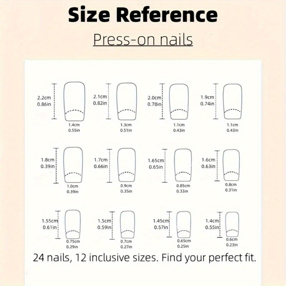 96pcs (4 Pack) Pink Chrome Press-On Nails Kit - Short Square Personalized Acrylic Nails for Women - Summer Dating