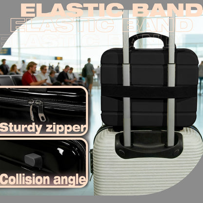 Makeup Travel Case Hard Shell Portable Cosmetic Bag Suitcase Waterproof Pressure-Proof with Elastic Band Small Carry-On Case for Women Travel Camping Gym 30x25x15cm