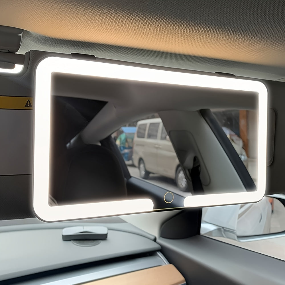 Car Sun Visor Makeup Mirror USB-powered with Included Charging Cable Features 3 Light Modes And LED Illumination Suitable for Cars, Trucks, And SUVs Perfect Gift for Women Essential Road Trip Companion Ideal for Female Drivers Great Christma
