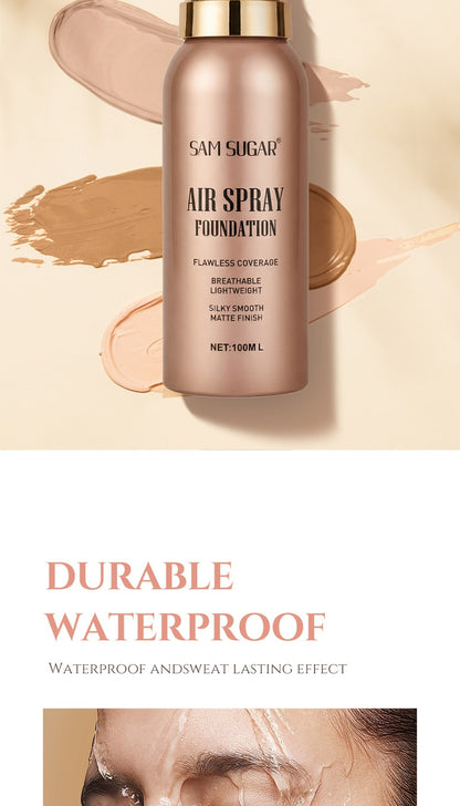 Waterproof Matte Foundation Spray — Long-Lasting Full Coverage Liquid Foundation, Sweat-Proof & Transfer-Resistant, Natural Finish for All Skin Types