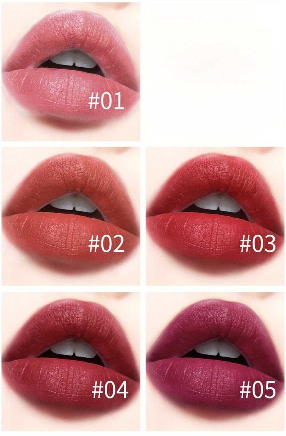 Lip Stain Set 6 Colors Matte Velvet Waterproof Smudge-Proof Long Lasting Lip Gloss Metallic Blue Cobalt Shades Vegan Hypoallergenic All Skin Tones