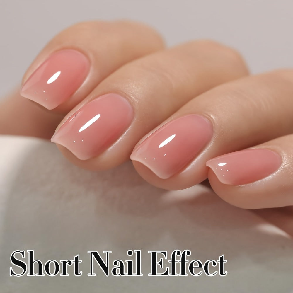 MISS MISIDY 0. 54oz Pink Translucent Gel Polish Sheer Neutral Natural Light 16ml Jelly Nail Polish Nail Art DIY at Home