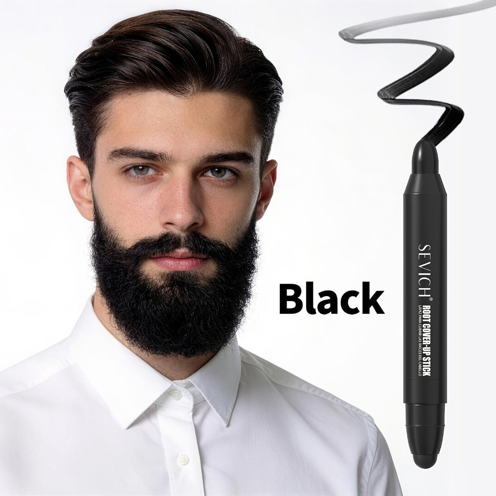 Hair Dye Pen for Men – Root Cover Up Stick, Beard & Gray Hair Color Pen, Long-Lasting High Coverage, Perfect Hairline Touch-Up, All Hair Types – Black & Dark Brown