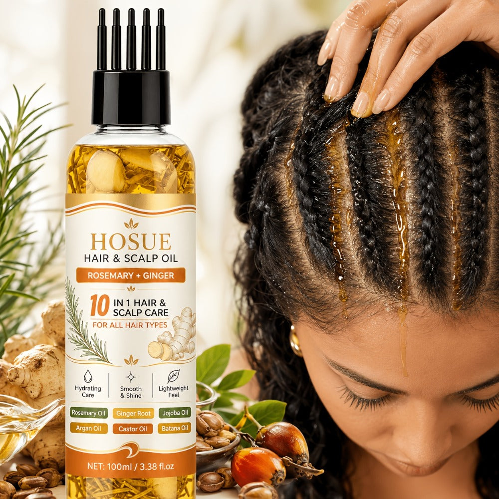 Botanical Hair Oil 10-in-1 Herbal Essential Oil Batana Rosemary Fenugreek Castor Red Onion Ginseng Turmeric Pumpkin Seed Nourishes Strengthens Shines All Hair Types 3.38oz