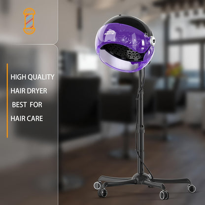 Standing Hooded Hair Dryer 1875W — Professional Ionic Floor-Standing Hood Dryer for Salon, Adjustable Height, Deep Conditioning, Natural Hair, 4 Colors