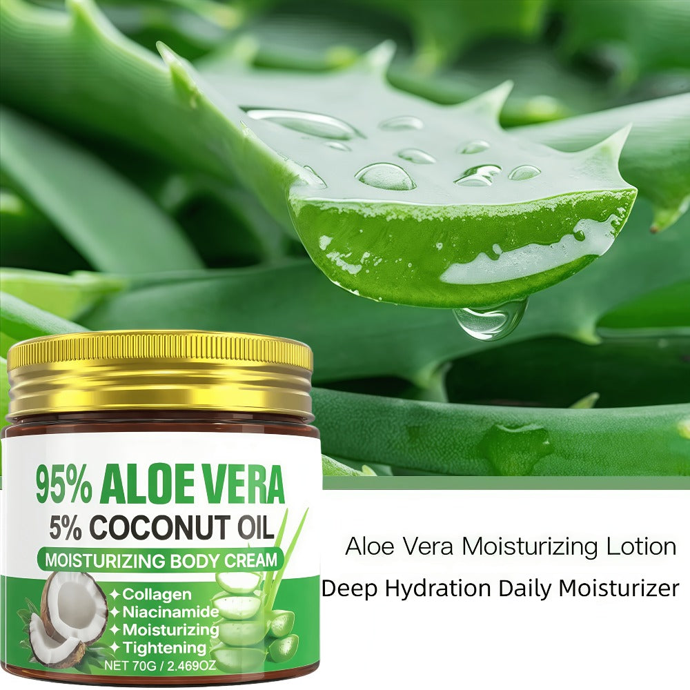 Aloe Collagen Firming Moisturizing Face Cream 2-Pack - Hyaluronic Acid & Coconut Oil Deep Hydrating Skin Care for Dry Skin, Anti-Aging Tightening Cream for All Skin Types, Women's Daily Moisturizer
