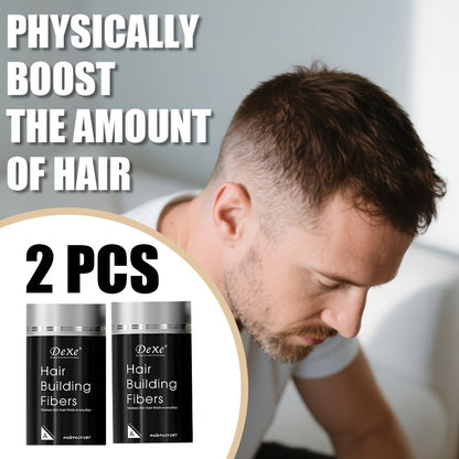 Hair Fiber Powder 2pcs DeXe 22g, Instant Hair Thickening Fibers, 1-Second Adhesion, Natural Fine Finish, Unisex for Men & Women, Travel & Business Ready — Black, Dark Brown