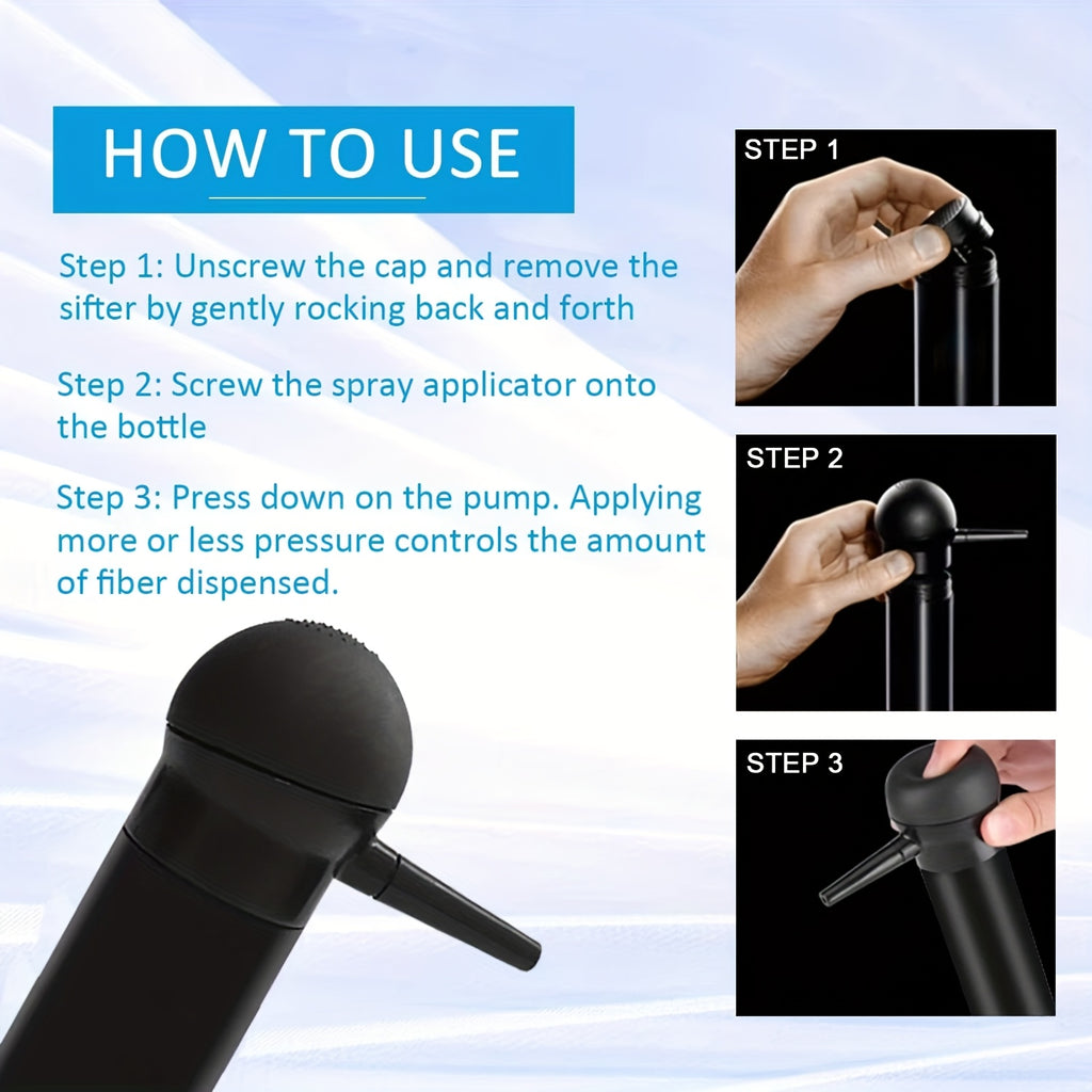 2-in-1 Hair Thickening Fiber Set—Powder + Applicator, Creates a Natural, Voluminous Effect, Suitable for All Hair Types