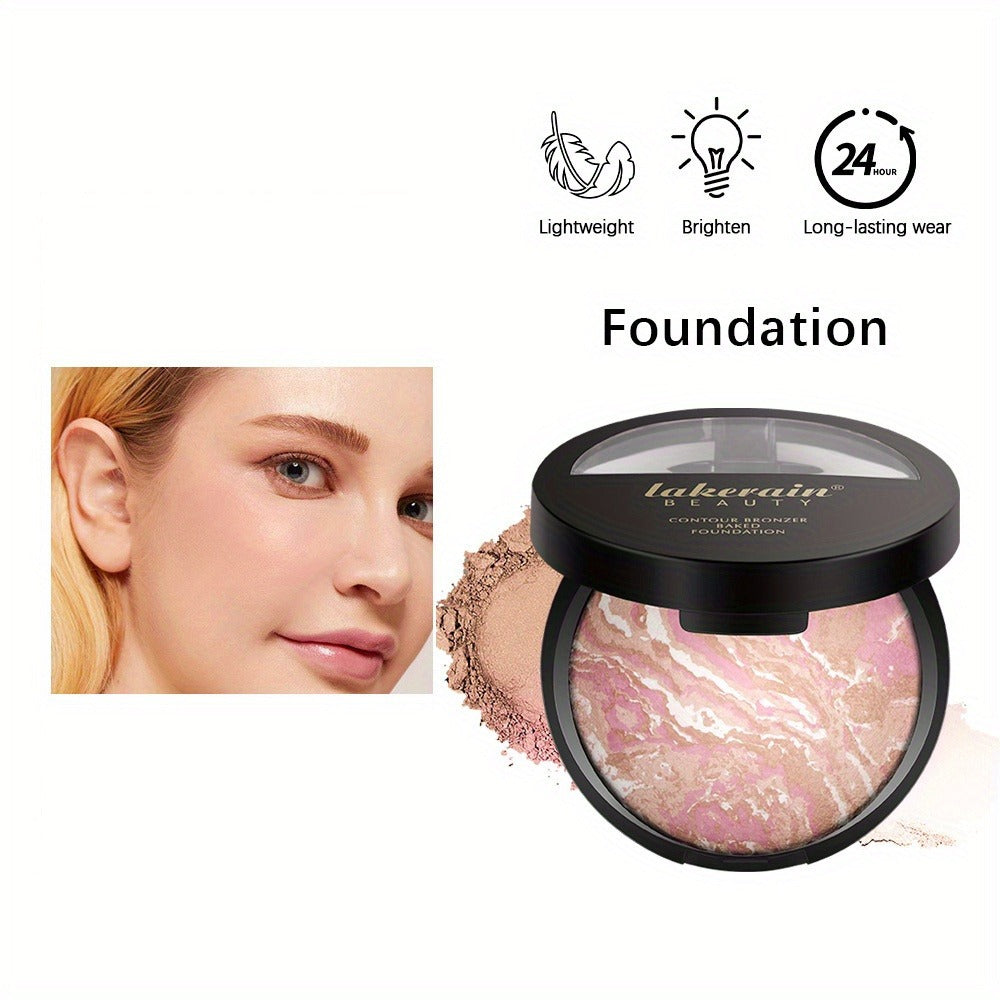 Marble Baking Palette Set — Contour Blush Highlight & Nose Shadow Powder | 4-in-1 Face Palette | All Skin Types | 2-Piece Kit for Everyday & Glam Looks