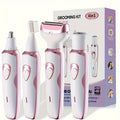 Women'S Electric Shaver, 4-In-1 Rechargeable Contouring Set, Suitable for Face, Nose, Legs And Armpits, Painless Bikini Trimmer, Portable Rechargeable Hair Shaver