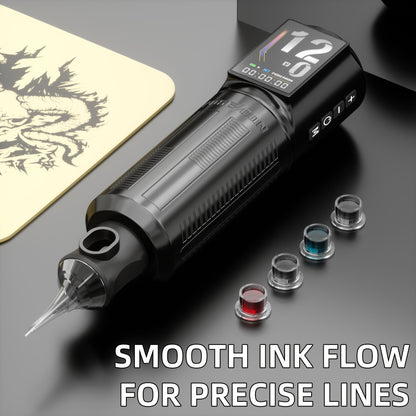 Wireless Tattoo Pen Kit LED Color Screen Rotary Tattoo Machine 2300mAh Battery with 10 Cartridge Needles 11 Tattoo Inks Aluminum Alloy Pen Complete Tattoo Kit for Beginners & Artists BT29