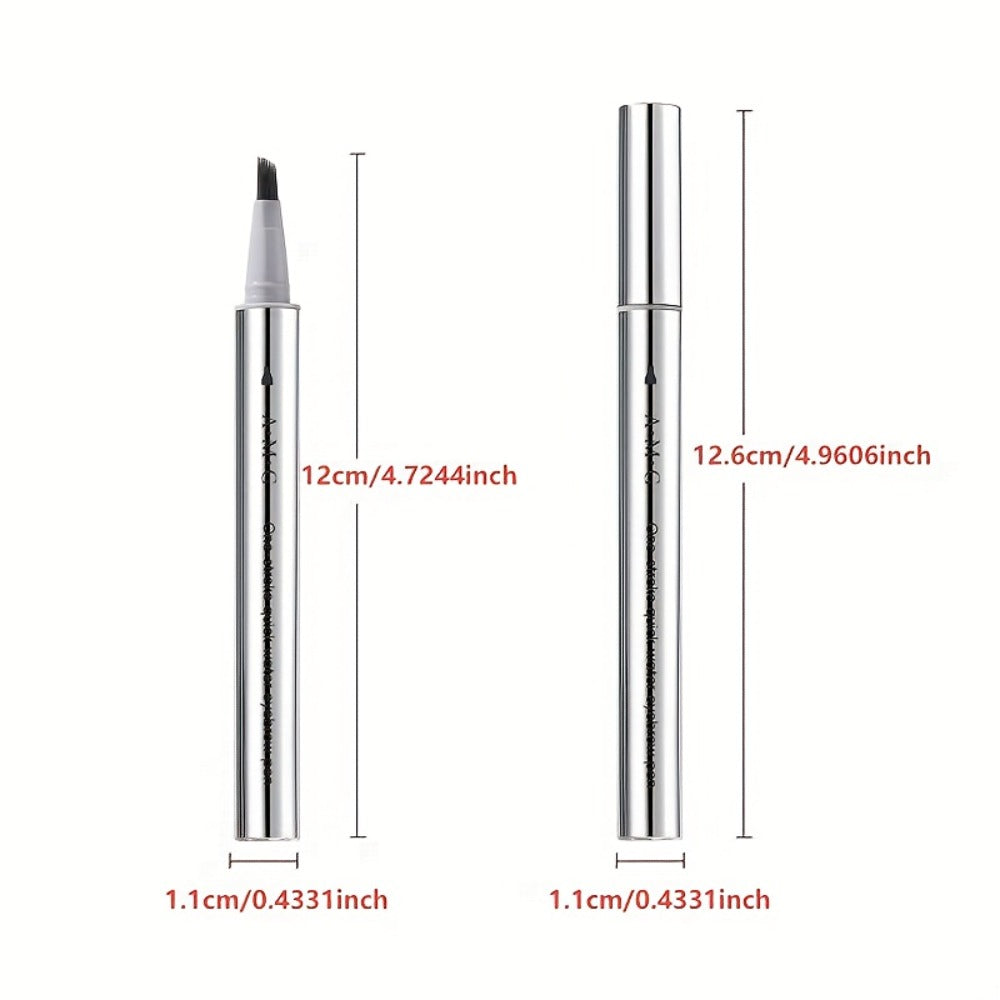 Eyebrow Pencil & Hairline Pen with Dense Brush - Waterproof Sweat-Proof Long-Lasting, 2-in-1 Natural Brow & Hairline Definition, Hair-Stroke Finish, Black Tea Grayish-Brown Chestnut Brown