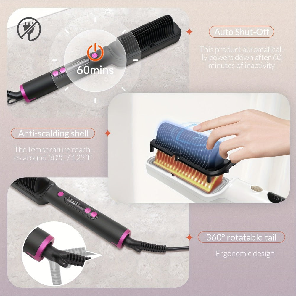 Hair Straightener Brush, Ionic Hair Straightening Brush Flat Iron For Women, Anti-Scald Straightening Comb For Home Salon, Precise Temperature Control, Auto Shuts Off, Holiday Essentials, Gifts For Mother'S Day, Girl Stuff, Wow Hair Products
