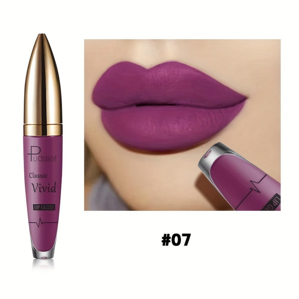Matte Liquid Lipstick by Pudaier – Long-Lasting Nude Lip Color with Plant-Based Squalane, Hydrating & Smooth Formula, 8 Shades Available, Perfect for Daily Wear, Parties & Gifting