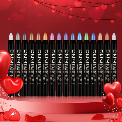 Eyeshadow Stick 16pcs Pearl Shimmer Matte Gel Eyeliner Pencil Set High Gloss Multi Color Blendable Eye Makeup for Women Party Holiday Valentine Gift
