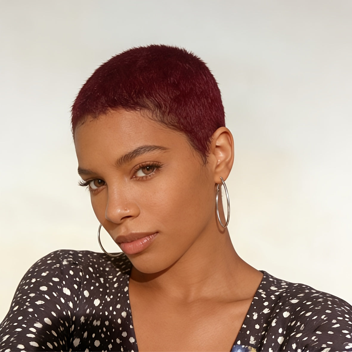 Pixie Cut Human Hair Wig for Women, 4 Inch 180% Density Real Human Hair, Machine Made, No Glue Needed, Natural Realistic Look, Lightweight Breathable Elastic Net Cap, Comfortable All-Day Wear