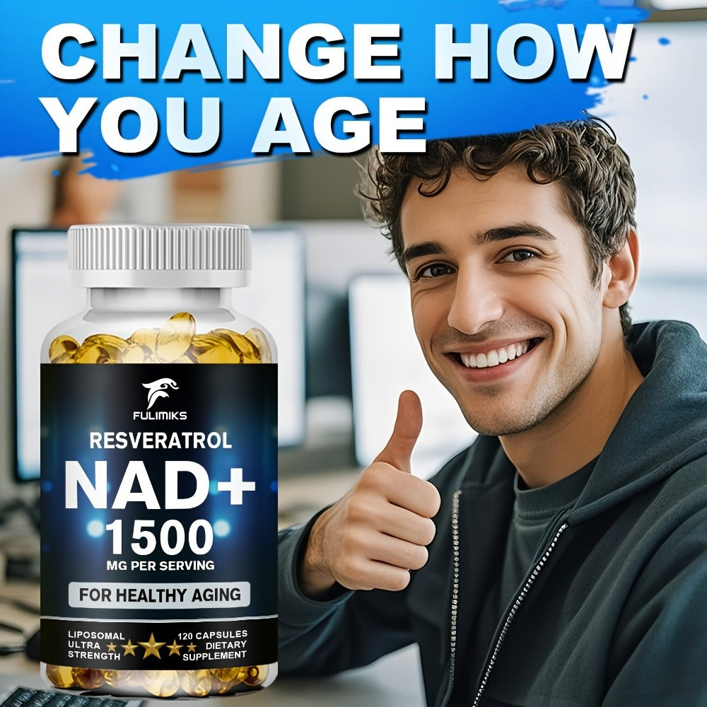120 NAD+ Supplement Capsules with Resveratrol | Daily Vitality, for Men and Women, Brand: FULIMIKS