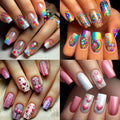Set of 96 Almond-Shaped Press-On Nails (4 Packs) Featuring Sparkling Hearts And Glitter Details - Comes with Jelly Adhesive Tabs And a Nail File - Ideal for Valentine'S Day