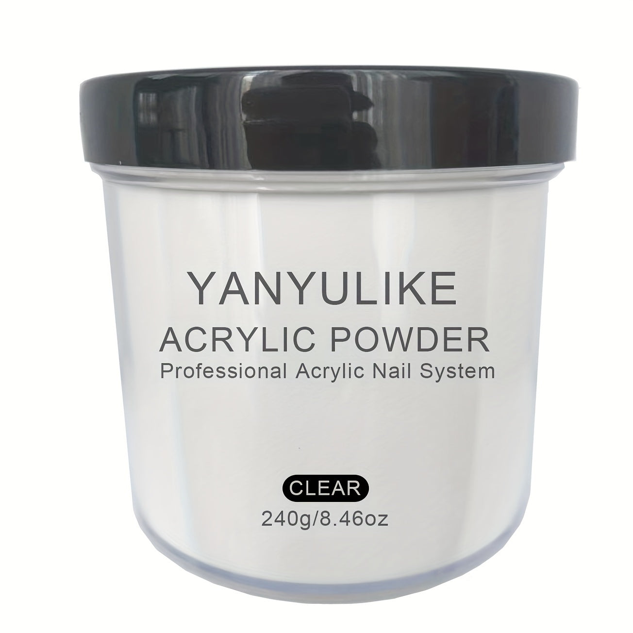 Professional 8oz Acrylic Nail Powder for Instant Nails- No/ Lamp Required, Quick- Powder Suitable for Extensions, 3D Nail Art & Carving (Transparent, White, Pink, Naked Beige)