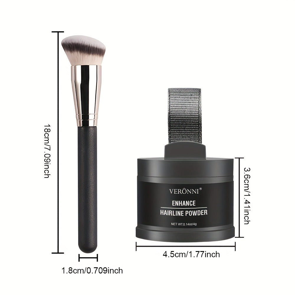 Hairline Shadow Powder Kit with Brush — Instant Waterproof Hairline & Hair Root Concealer | Natural Seamless Finish | 6 Shades for Men & Women