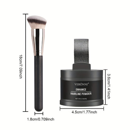Hairline Shadow Powder Kit with Brush — Instant Waterproof Hairline & Hair Root Concealer | Natural Seamless Finish | 6 Shades for Men & Women
