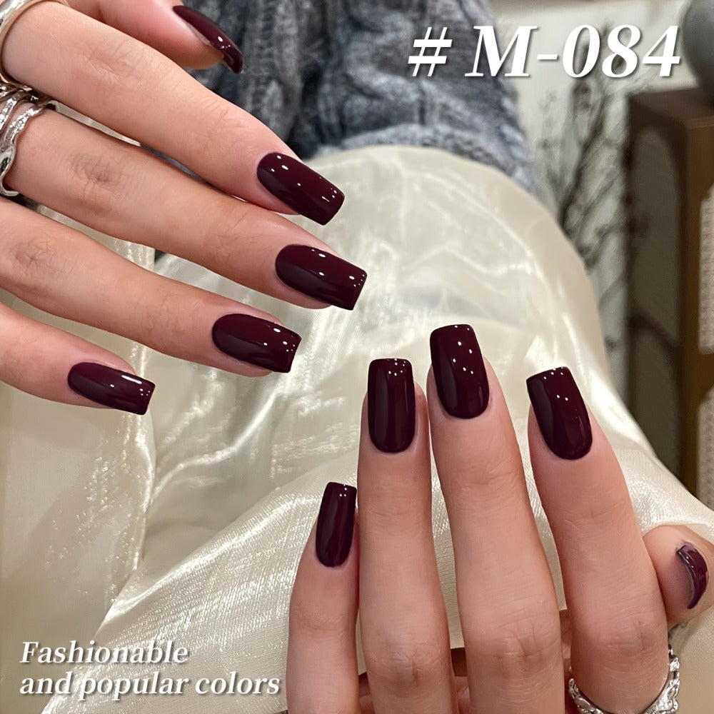 Spring Nail Trends 2025 Bright Nail 6pcs Set 0.51oz New Popular Red Wine Nail Gel Semi Permanent Nail Art Soaking LED Nail Salon DIY Nail Salon Gel