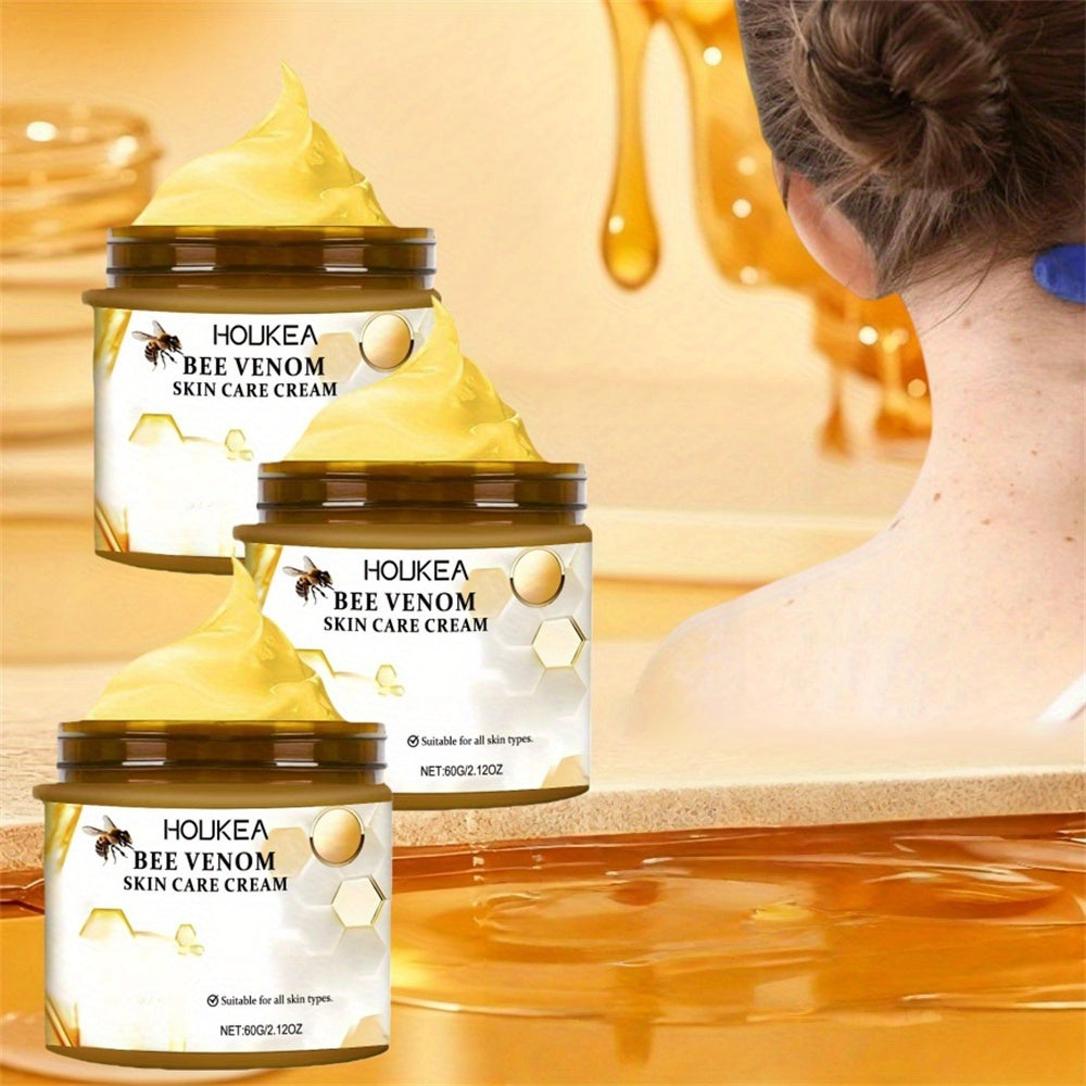 3pcs Bee Venom Body Firming Cream, Provides Long-lasting Hydration And Moisturization, And Firms The Skin. Contains Hyaluronic Acid, Suitable for The Neck, Knees, Legs, And Hands. The Perfect Choice for Daily Care, Gift Choices for Christmas