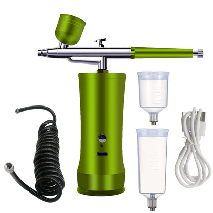 Cordless Airbrush Kit with Compressor Rechargeable Portable Handheld Air Brush Gun 3-Gear Pressure 3 Cup Sizes for Nail Art Makeup Model Painting Cake Decor Graffiti